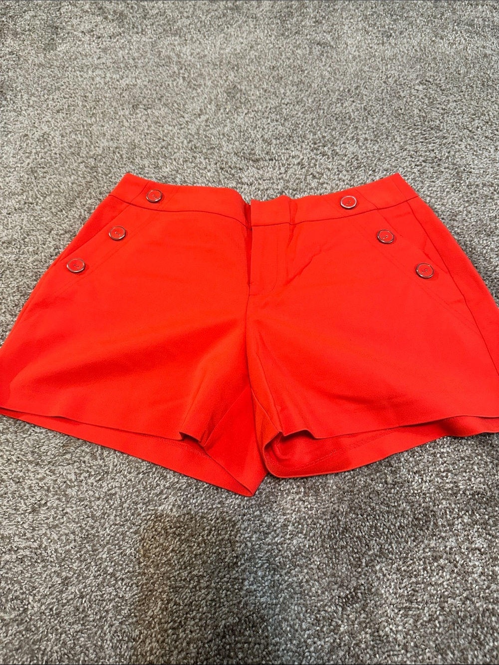 Red Sailor-Button Women's Shorts